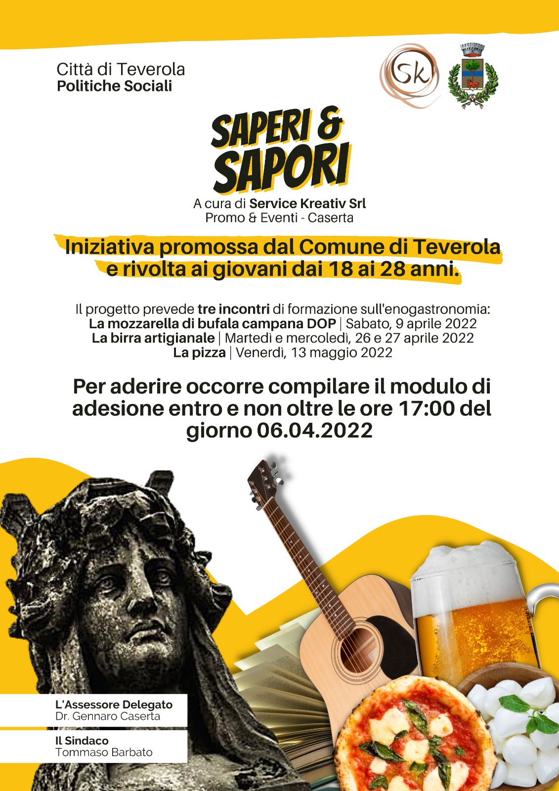  ‘Saperi e Sapori’, il nuovo progetto che il Comune di Teverola lancia per i giovani