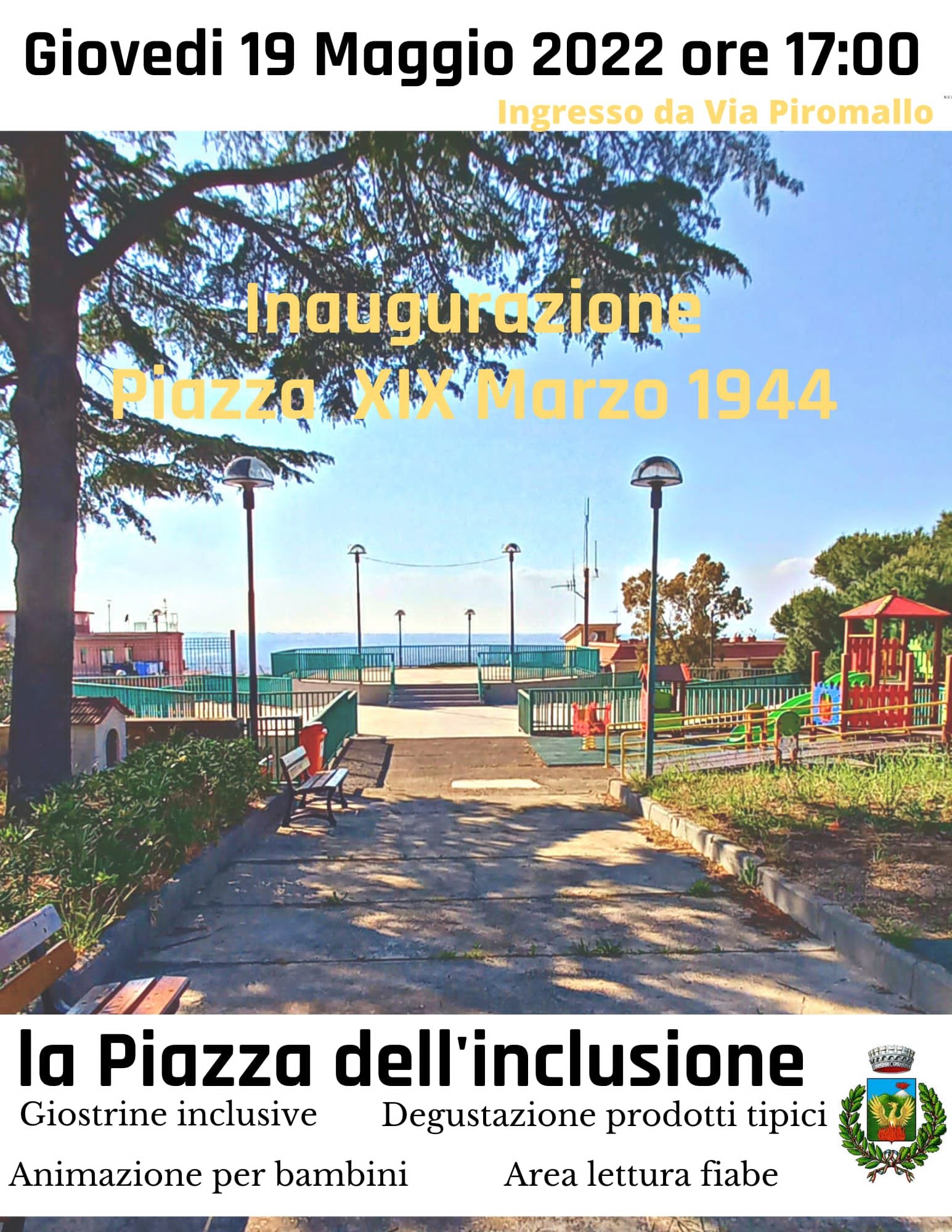 San Sebastiano al Vesuvio. Si inaugura Piazza XIX Marzo 1944, identitaria azione del sindaco Panico in una giunta con fidiellini (Simeoli) e forzisti (Ricci)