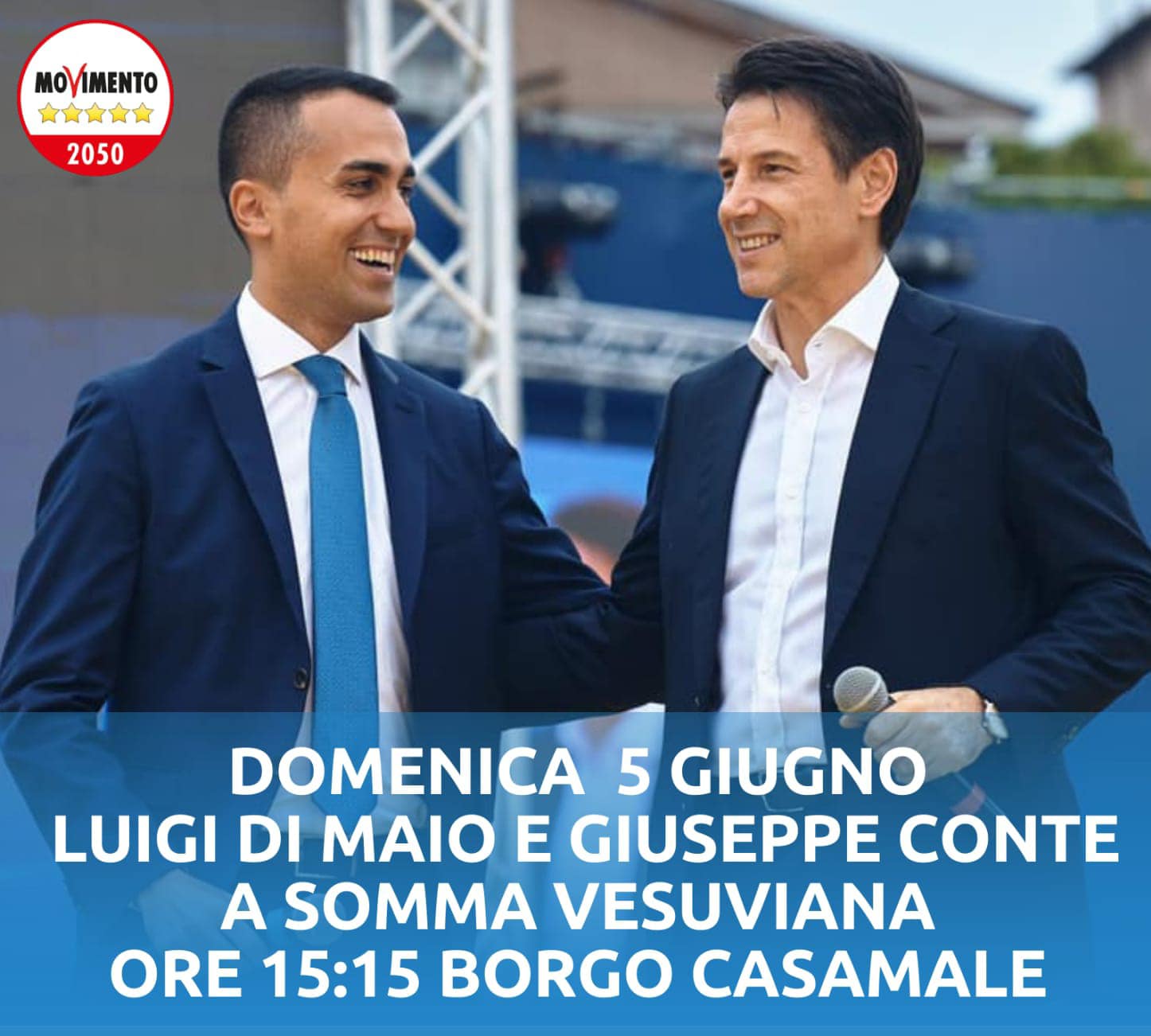 Somma Vesuviana. Elezioni comunali,  il ministro Di Maio e l’ex premier Giuseppe Conte domani al Borgo Casamale