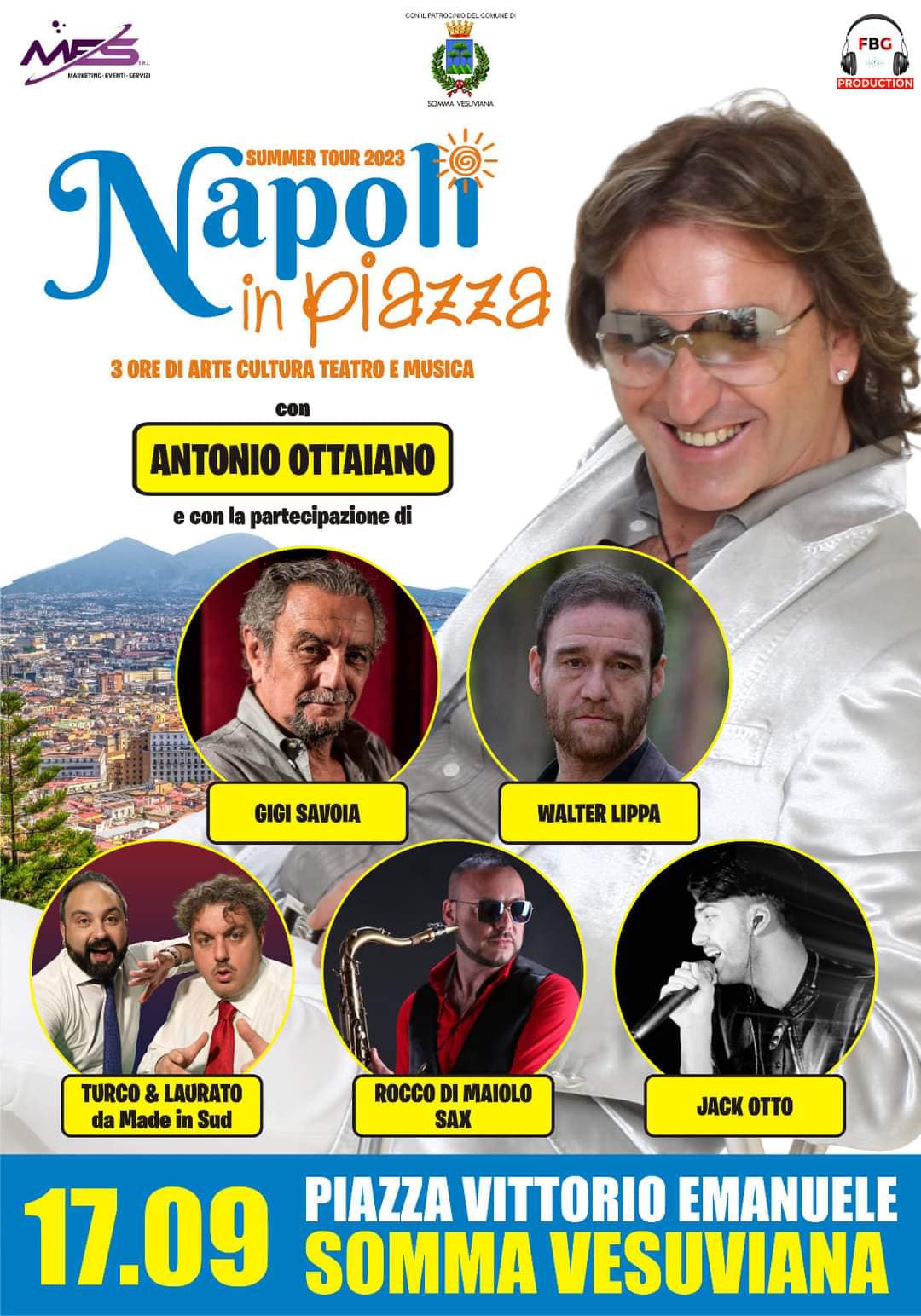 Somma Vesuviana. Festa del patrono, spettacolo in piazza con Antonio Ottaiano. Appuntamento per domenica 17 settembre, ore 21