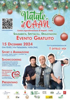 Volla. Natale al CAAN: al VIA la IV edizione – Domenica 15 dicembre, solidarietà, degustazioni e lo spettacolo de I Ditelo Voi