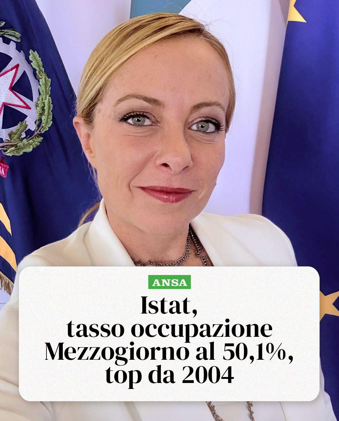 Istat, occupazione Mezzogiorno al 50,1%. Giorgia Meloni : “Al top dal 2004, siamo sulla strada giusta”