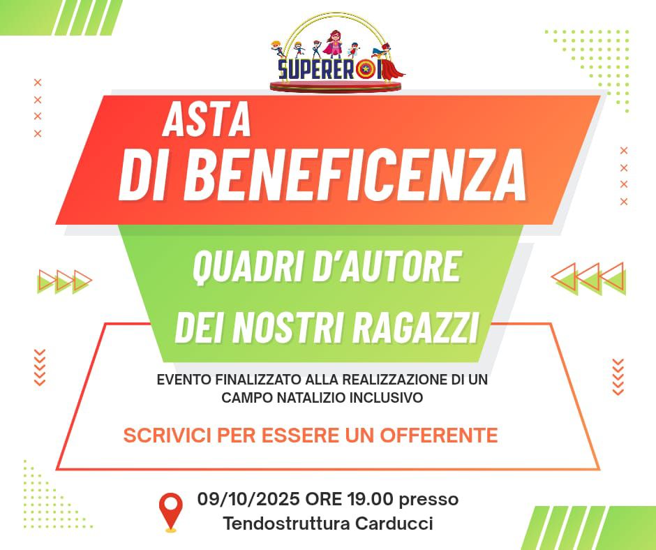 Volla.  Asta di beneficenza dei Supereroi,  gli artisti  speciali ‘mettono in vendita’ i loro capolavori per realizzare un campo  natalizio inclusivo. Il 9 ottobre dalle 19,00 alla Tendostruttura di via Carducci