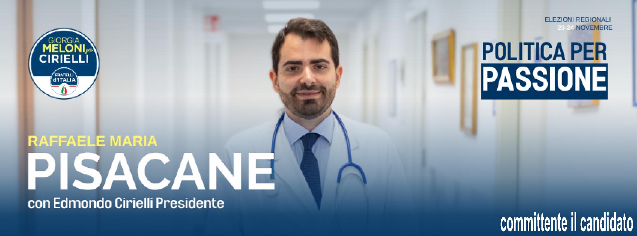 Raffaele Maria Pisacane rinuncia al vitalizio, lo fece già 5 anni fa : “In un periodo senza garanzie di futuro per i giovani , intendo legare la mia serenità  economica alla mia professione di medico e non a un incarico politico”