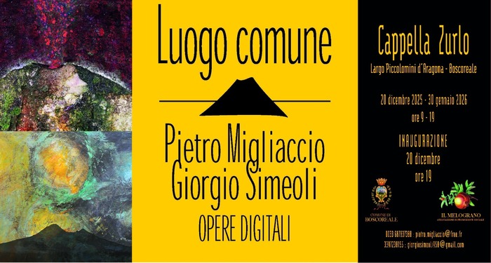 ‘Luogo comune’, opere digitali che celebrano il Vesuvio. Da oggi nella Cappella Zurlo di Boscoreale mostra di Pietro Migliaccio e Giorgio Simeoli